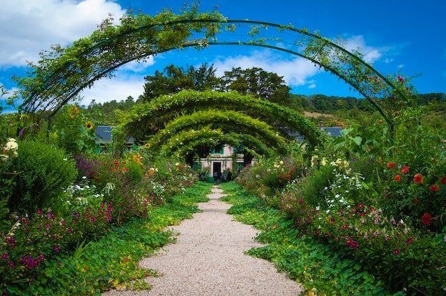 Monet's gardens are divided into two parts, a flower garden in front of the house, which is called the Clos Normand, and a water garden inspired  