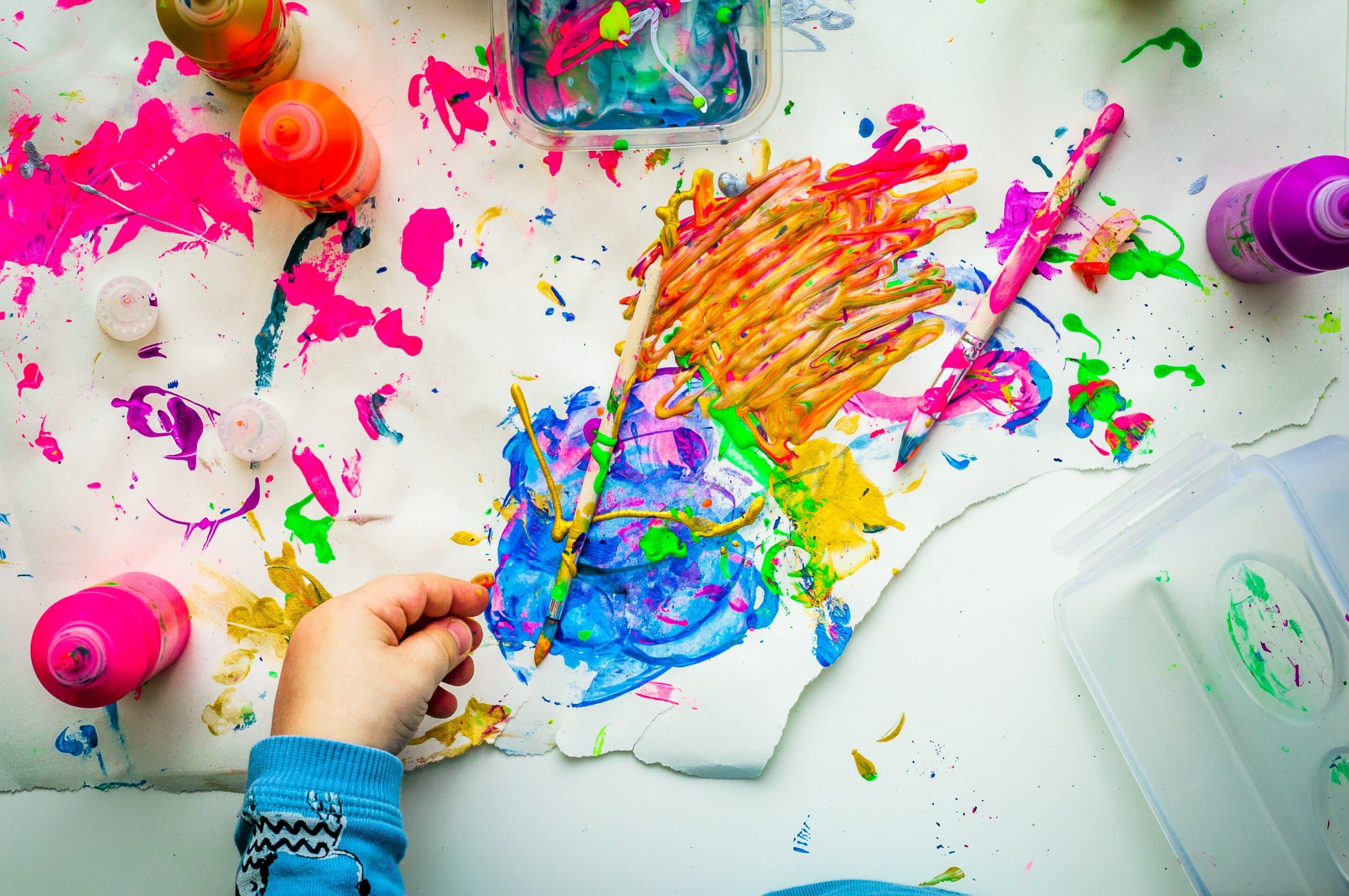 painting activities at the Norman cottage